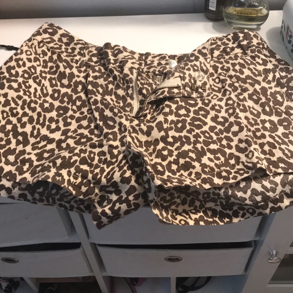 Leopard shorts.